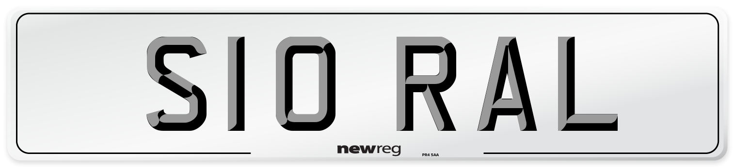 S10 RAL Number Plate from New Reg